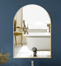 鏡子 橢圓鏡 半圓鏡 50*80CM 北歐浴室鏡 壁掛鏡創意洗手間鏡藝術窗戶形橢圓形廁所鏡衛生間鏡子