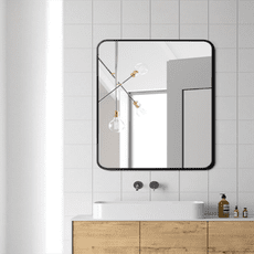 方鏡 鏡子 浴室鏡 75*100CM 北歐方形玄關裝飾鏡 美式浴室鏡歐式衛生間壁掛鏡臥室梳妝鏡化妝鏡
