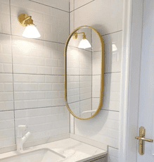 40*80cm 可旋轉鏡子 壁掛鏡 衛生間轉角風水墻角掛鏡 壁掛可旋轉浴室鏡 洗手間側邊懸掛斜角鏡子