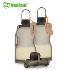 haakaa矽膠多功能儲乳袋260mlx2入(可重複使用母乳儲存袋)