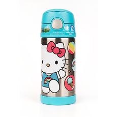 【美國膳魔師THERMOS】Hello Kitty凱蒂貓藍色款 迪士尼不鏽鋼吸管水壺355ML