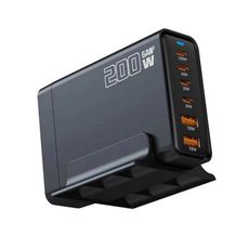 GaN 200W氮化鎵充電器(1Q37) 六合一智能手機通用快充 USB/Type-C充電座 快充