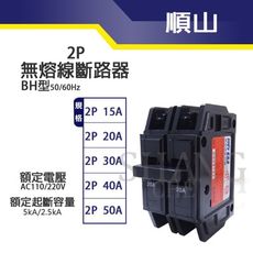 【吾告熊生活狂】順山 BH型 2P75A 無熔線斷路器 開關