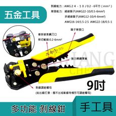 【吾告熊生活狂】 自動多功能撥線鉗 剝線鉗 剪線鉗 端子鉗 壓著鉗 剝皮鉗 黃/紅色
