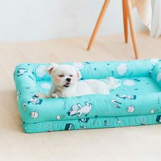【奶油獅】台灣製造-森林野餐-寵物記憶床墊-中40*60cm(10kg以下適用)-藍