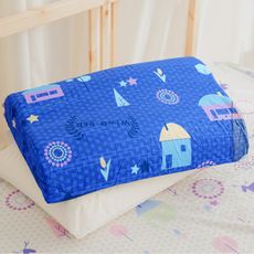【米夢家居】夢想家園系列-乳膠、記憶大枕專用100%精梳純棉工學枕布套(深夢藍)