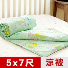 【米夢家居】原創夢想家園-台灣製造-100%精梳純棉雙面涼被5*7尺(青春綠)