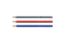 德國【Faber-Castell】_2001握得住鉛筆(細桿)-HB銀/B櫻桃紅/B藍