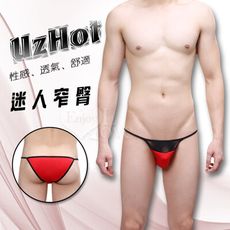 【UzHot 凸哈社】迷人窄臀‧ 高衩細帶網紗三角內褲 男內褲