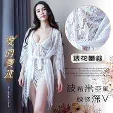 愛的蔓延！波希米亞風線條深V蕾絲套裝【Romance精品】