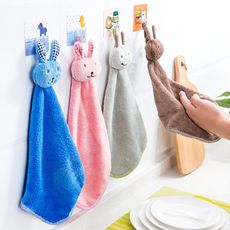 《櫻桃雜貨鋪》可愛兔掛式珊瑚絨擦手巾