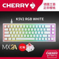 德國工藝 Cherry K5V2 RGB MX2A (白正刻)(紅軸) (編號:CH-KB-XK5-