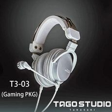 日本 TAGO STUDIO T3-03 (Gaming PKG)全罩式電競級耳機麥克風/輕量型白色