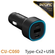 INTOPIC 廣鼎 PD50W車用電源供應器(CU-C050) 車充 Type-C孔+USB孔