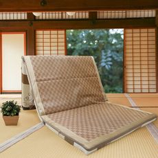 可折式 三折式亞藤日式雙人床墊-花色隨機