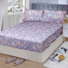 【FITNESS】精梳棉單人床包枕套二件組-佛洛拉(紫)