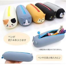[日本原裝進口]LIHIT LAB療癒動物系列矽膠筆袋/睡覺寵物系列筆袋