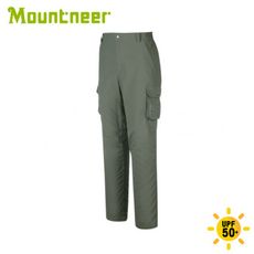 Mountneer 山林 男 透氣抗UV可調節長褲《灰綠》41S15/休閒長褲/戶外長褲/登山/露營