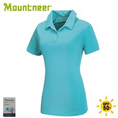 Mountneer 山林 女 透氣排汗上衣《粉藍》31P28/POLO衫/休閒短袖/排汗衣