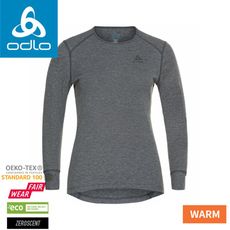ODLO 瑞士 女 ECO銀離子保暖型圓領上衣《混鋼鐵灰》159101/衛生衣/內層衣/內搭衣