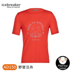 Icebreaker 男 Tech Lite II圓領短袖上衣(野營泛舟)AD150《橘》IB0A5