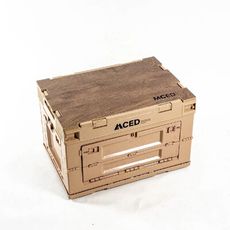 MCED 軍風三開摺疊整理箱-50L+竹桌板《沙漠黃》3I1206/裝備箱/汽車收納/收納箱/露營收