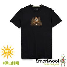 SmartWool 美國 男 Merino Sport 150塗鴉短袖T恤《深山好眠/黑》SW016