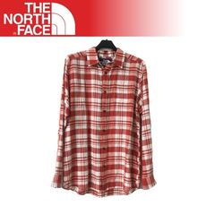 The North Face 男 長袖襯衫《橘紅》A3CA-649/休閒/旅遊/上衣/襯衫