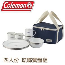 Coleman 美國 四人份琺瑯餐盤組CM-32362/登山餐具/露營餐具/野炊餐具/戶外餐具/環保