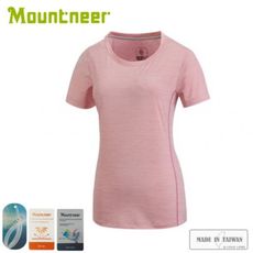 Mountneer 山林 女 膠原蛋白圓領排汗衣《粉紅》31P68/T恤/短袖上衣/排汗衣