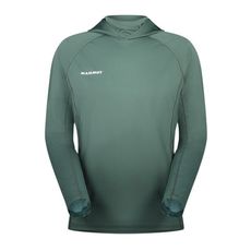 MAMMUT 長毛象 男 Selun FL Sun Hoody AF 機能套頭連帽上衣《深玉石綠》1