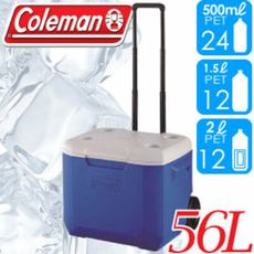 Coleman 美國 56L 海洋藍拖輪冰箱行動冰箱/冰箱/冰筒/冰桶/置物箱/CM-27863