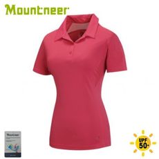 Mountneer 山林 女 透氣排汗上衣《深玫紅》31P28/POLO短袖/短T袖/排汗衣