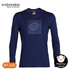 Icebreaker 男 Oasis 圓領長袖上衣BF200《如日方升/海軍藍》0A59KV/內層衣