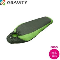 GRAVITY 巨威特  信封型 撥水羽絨 睡袋 600G 淺綠/深綠撥水羽絨600G/羽絨睡袋/露