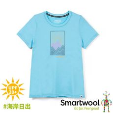 SmartWool 美國 女 Merino Sport 150塗鴉短袖T恤《海岸日出/海洋藍》SW0