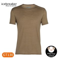 Icebreaker 男 Amplify Cool-Lite排汗短袖上衣GT130《燧石褐》IB10