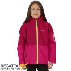 REGATTA 英國 兒童 海卓特Ⅱ超反光防水二件式外套《玫瑰紅/紅》防水/透氣/防風/RKP174