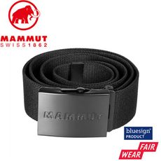 MAMMUT 長毛象 Logo Belt 金屬Logo印花編織腰帶《黑》1192-00141/扣環腰