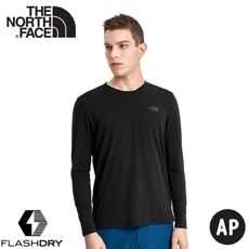 The North Face 男 FLASHDRY 排汗長袖《黑》4UAI/排汗衣/圓領長袖/休閒上