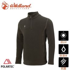 Wildland 荒野 男 Polartec PSP彈性功能衣《尊爵灰》P2606/半領襟/運動衣/