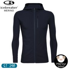Icebreaker 男 DESCENDER 刷毛連帽保暖外套 GT240《深藍》104854/羊毛