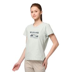 Wildland 荒野 女 輕量抗UV吸排快乾機能印花T《北歐白》0B31651/排汗衣/戶外運動機