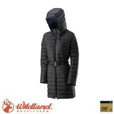 Wildland 荒野 女 輕四層700FP中長羽絨衣《黑色》0A22101/羽絨衣/長版外套