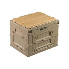 MCED 軍風三開摺疊整理箱-28L+桌板《沙漠黃》3I1210/裝備箱/汽車收納/收納箱/露營收