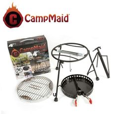 Camp Maid 美國 鑄鐵鍋好幫手四件豪華套裝4pc Deluxe Set 16多功能鍋架+夾式