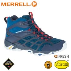 MERRELL 美國 男 MOAB FST 2 MID GORE-TEX多功能健行鞋《藏藍/正紅》M