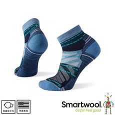 SmartWool 美國 女 機能戶外全輕量減震印花低筒襪《霧藍》SW001579/運動襪/戶外襪/