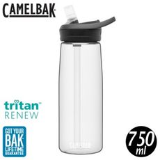 CamelBak 美國 750ml eddy+多水吸管水瓶RENEW《晶透白》CB246510107