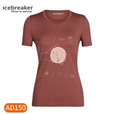 Icebreaker 女 Tech Lite II圓領短袖上衣AD150日月經天《紫羅蘭紅》IB0A